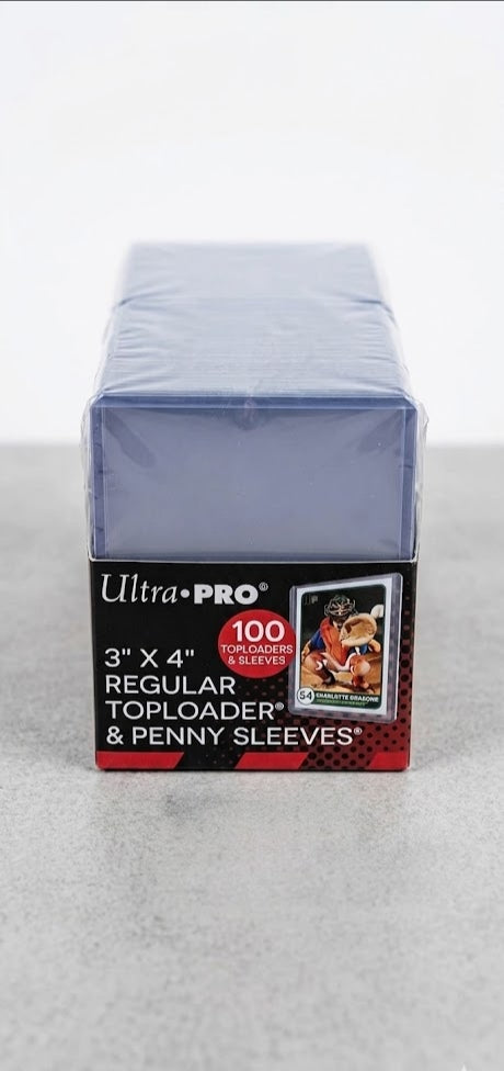 Ultra Pro - 100 Regular Toploader 3" x 4" + 100 Penny Sleeves / Bundle