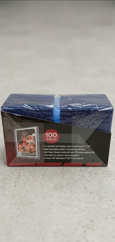 Ultra Pro - 100 Regular Toploader 3" x 4" + 100 Penny Sleeves / Bundle