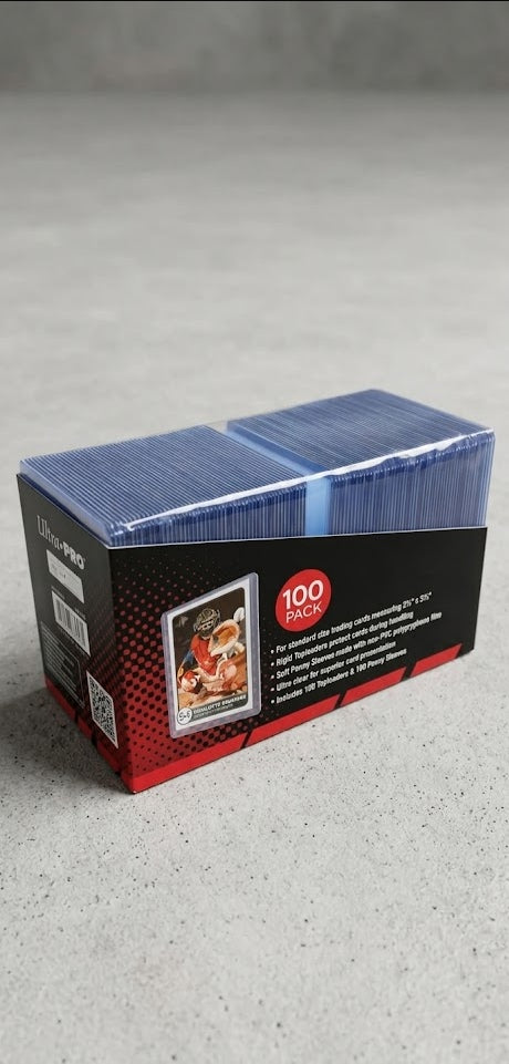Ultra Pro - 100 Regular Toploader 3" x 4" + 100 Penny Sleeves / Bundle